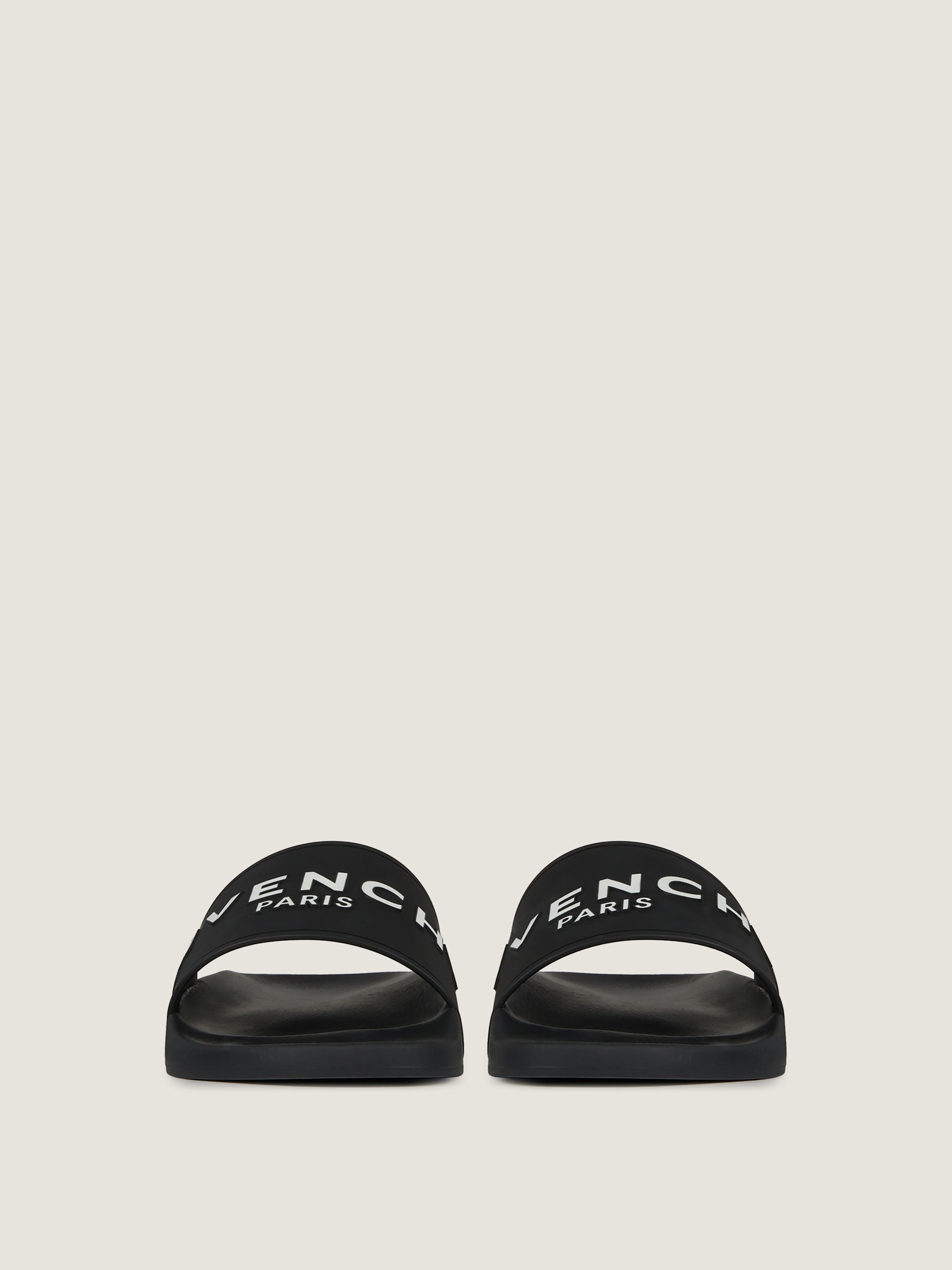 Slide sandals in rubber